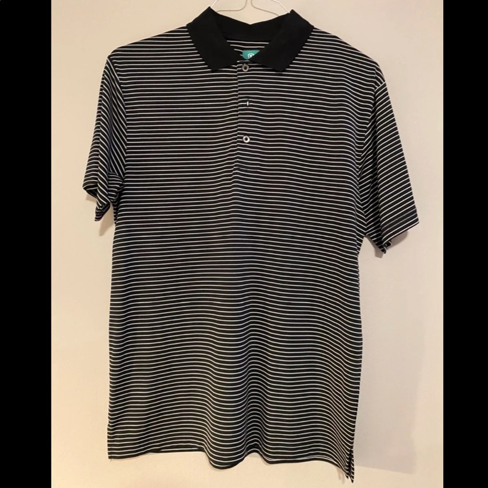 Pro Tour Black Striped Polo Men’s Size S